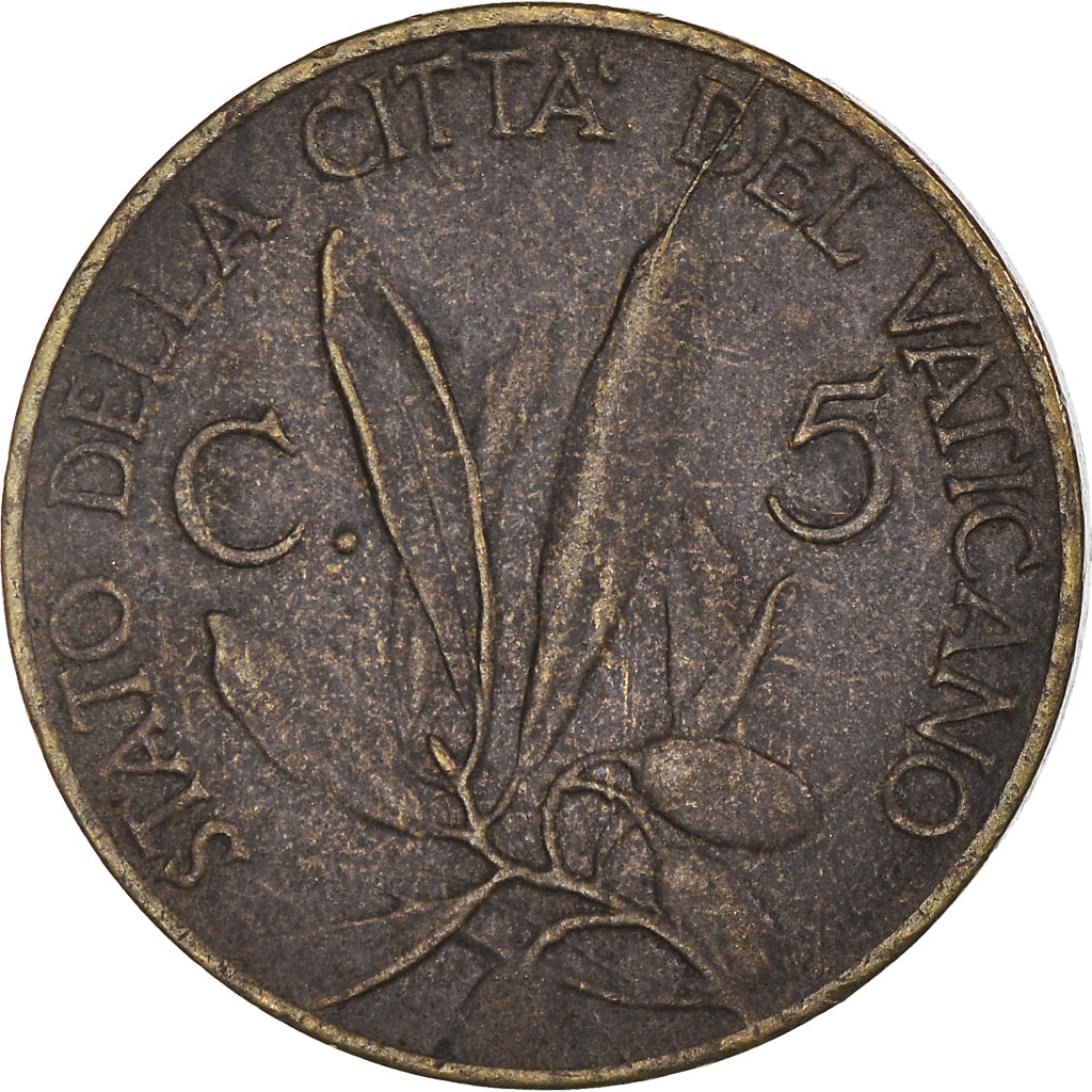 Coin, VATICAN CITY, Pius XII, 5 Centesimi, 1940, EF(40-45), Aluminum-Bronze
