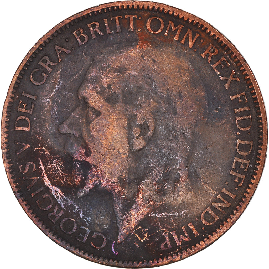 Moneda, Gran Bretaña, George V, Penny, 1927, BC, Bronce, KM:826