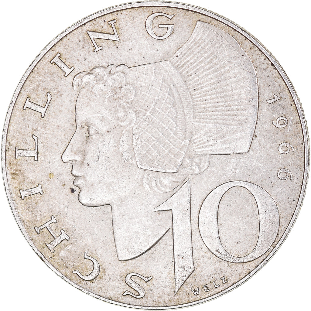 Moneta, Austria, 10 Schilling, 1966, BB, Argento, KM:2882