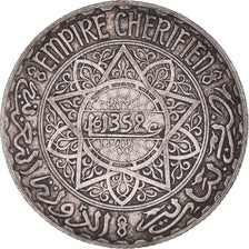 Moneta, Marocco, Mohammed V, 5 Francs, AH 1352/1933, Paris, BB, Argento, KM:37
