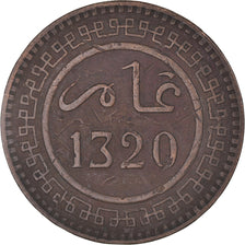 Coin, Morocco, 'Abd al-Aziz, 10 Mazunas, AH 1320/1902, VF(30-35), Bronze