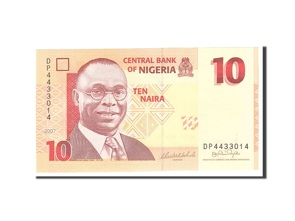 Nigeria, 10 Naira, 2007, KM:33b, Undated, UNC(65-70)