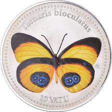 Monnaie, Vanuatu, 10 Vatu, 2006, Taenaris Catops.colorized., SPL, Silver plated