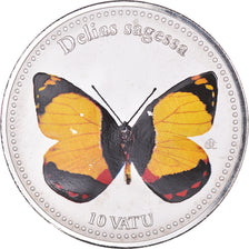 Coin, Vanuatu, 10 Vatu, 2006, Delias Sagessa.Colorized., MS(63), Silver plated