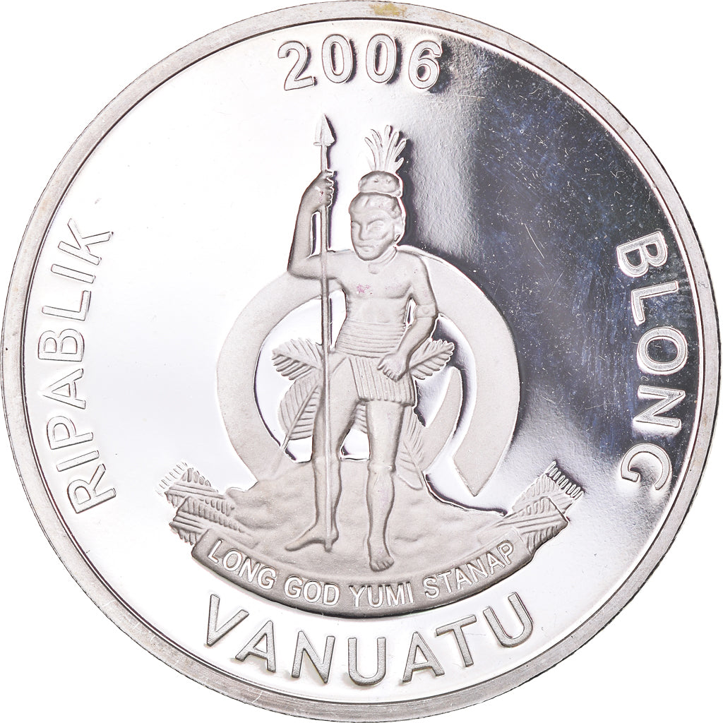 Coin, Vanuatu, 10 Vatu, 2006, Delias Sagessa.Colorized., MS(63), Silver plated