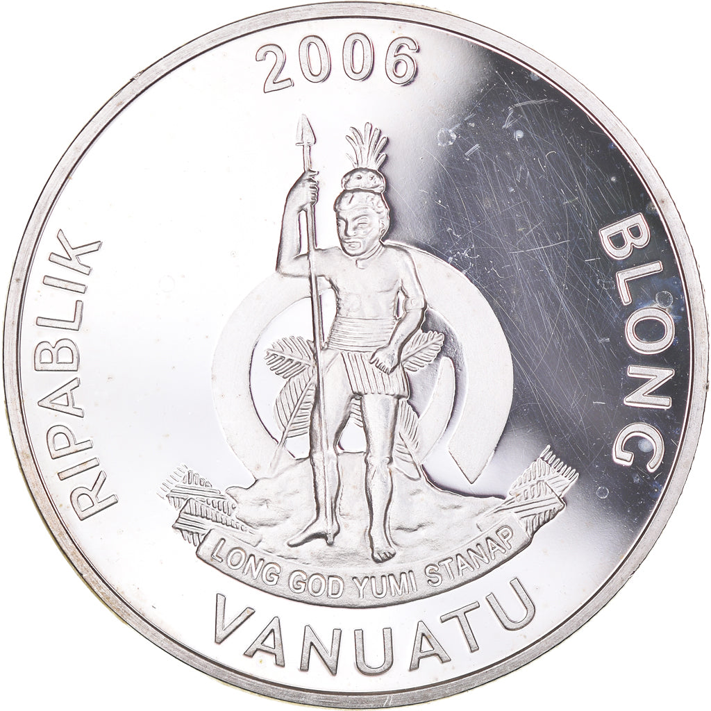 Coin, Vanuatu, 10 Vatu, 2006, Butterflies - Graphium weiskei.Colorized., MS(63)