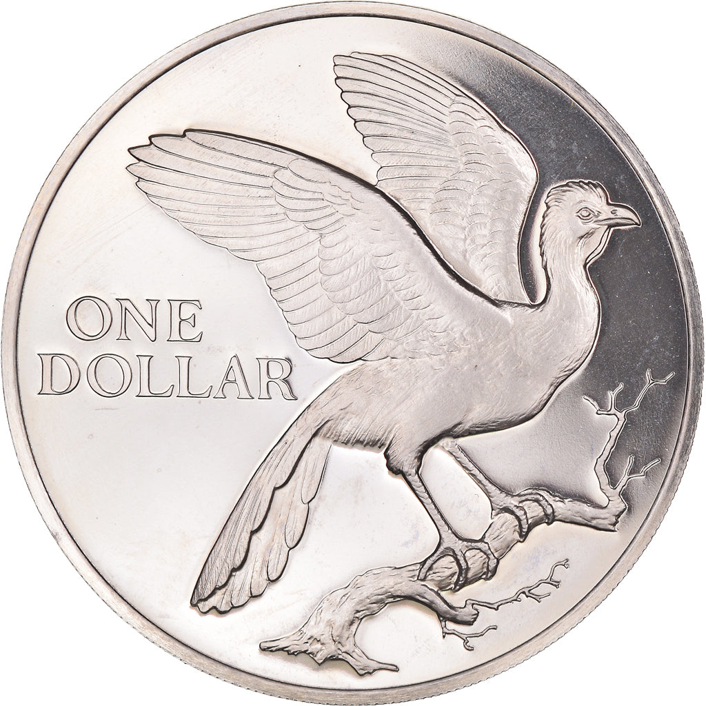 Coin, TRINIDAD & TOBAGO, Dollar, 1976, Franklin Mint, Cocrico bird .BE