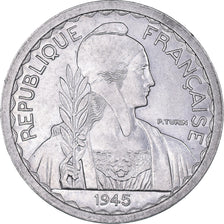 Munten, FRANS INDO-CHINA, 10 Cents, 1945, Paris, ZF+, Aluminium, KM:28.1