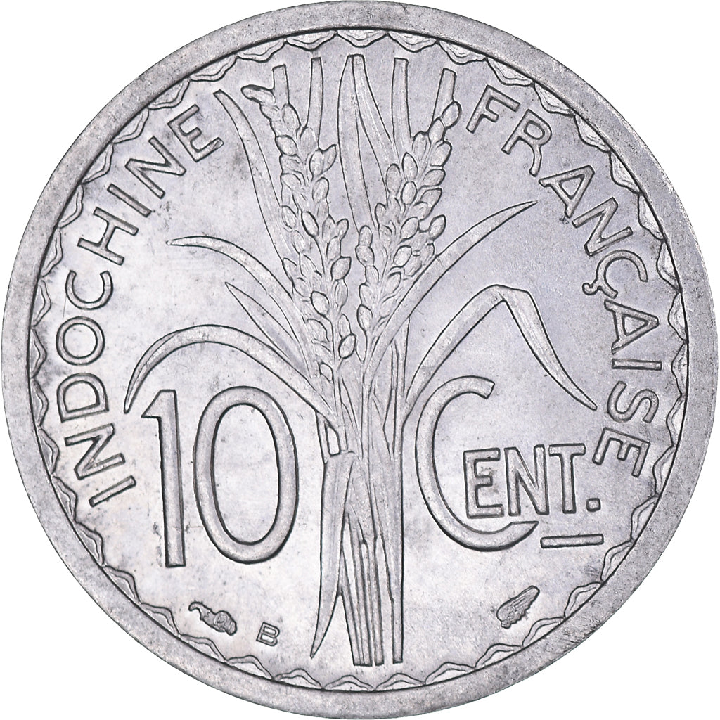 Moeda, INDOCHINA FRANCESA, 10 Cents, 1945, Paris, AU(50-53), Alumínio, KM:28.1