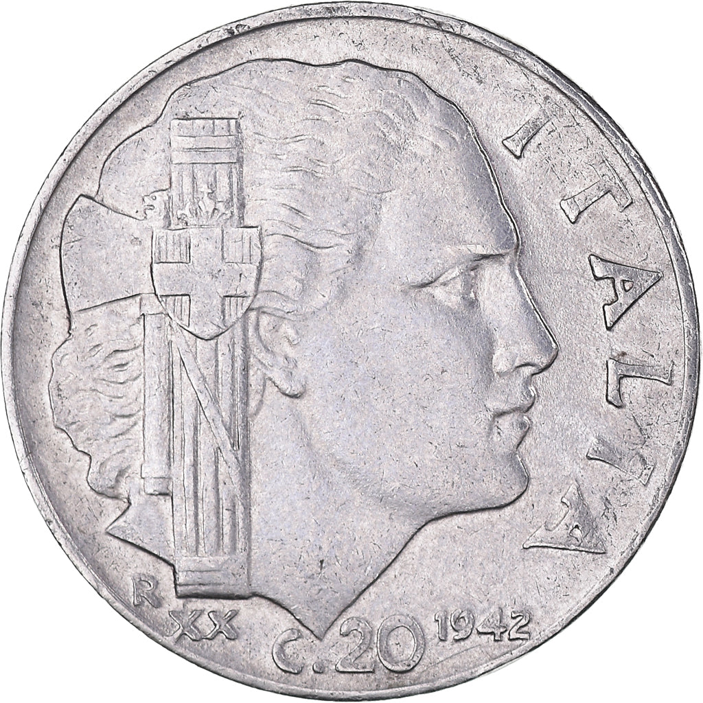 Munten, Italië, Vittorio Emanuele III, 20 Centesimi, 1942, Rome, FR, Stainless
