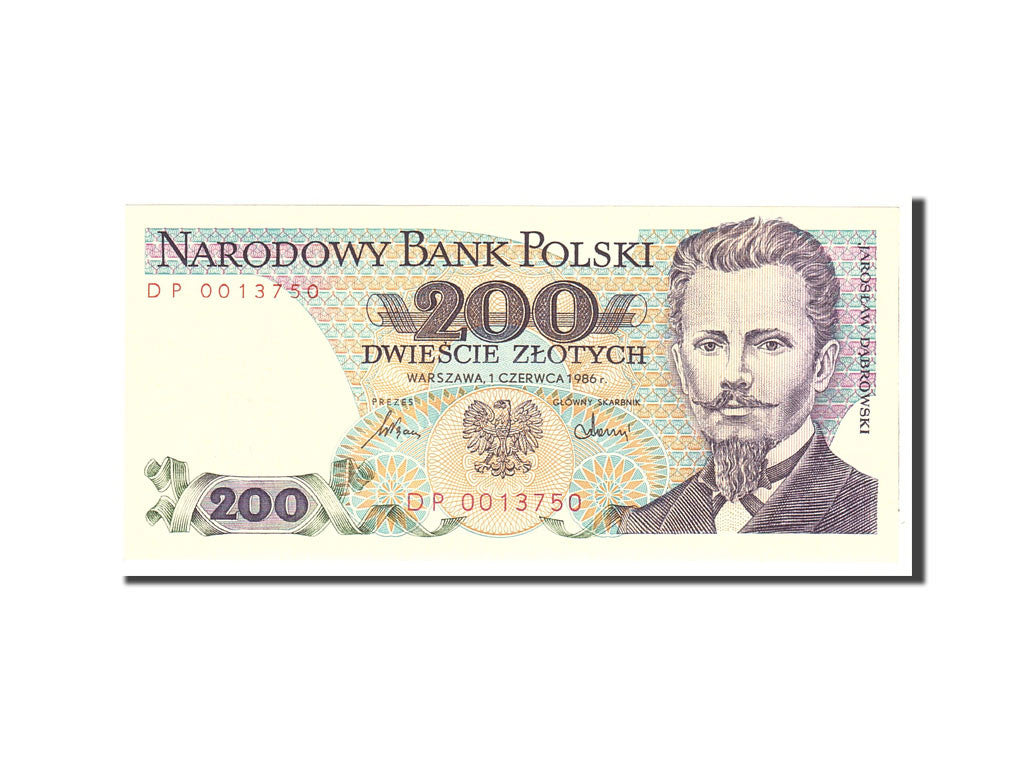 Polonia, 200 Zlotych, 1986, KM:144c, 1986-06-01, FDS