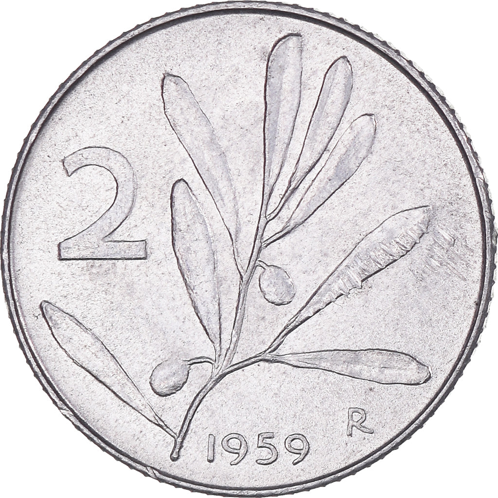 Monnaie, Italie, 2 Lire, 1959, Rome, TTB+, Aluminium, KM:94