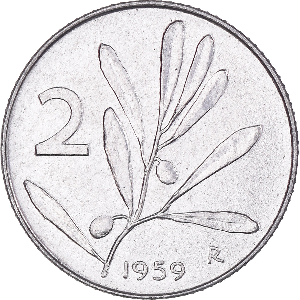 Monnaie, Italie, 2 Lire, 1959, Rome, SUP, Aluminium, KM:94