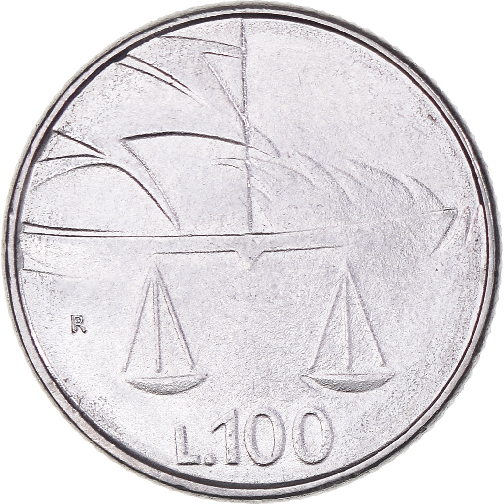 Munten, San Marino, 100 Lire, 1990, Rome, ZF+, Acier inoxydable, KM:254