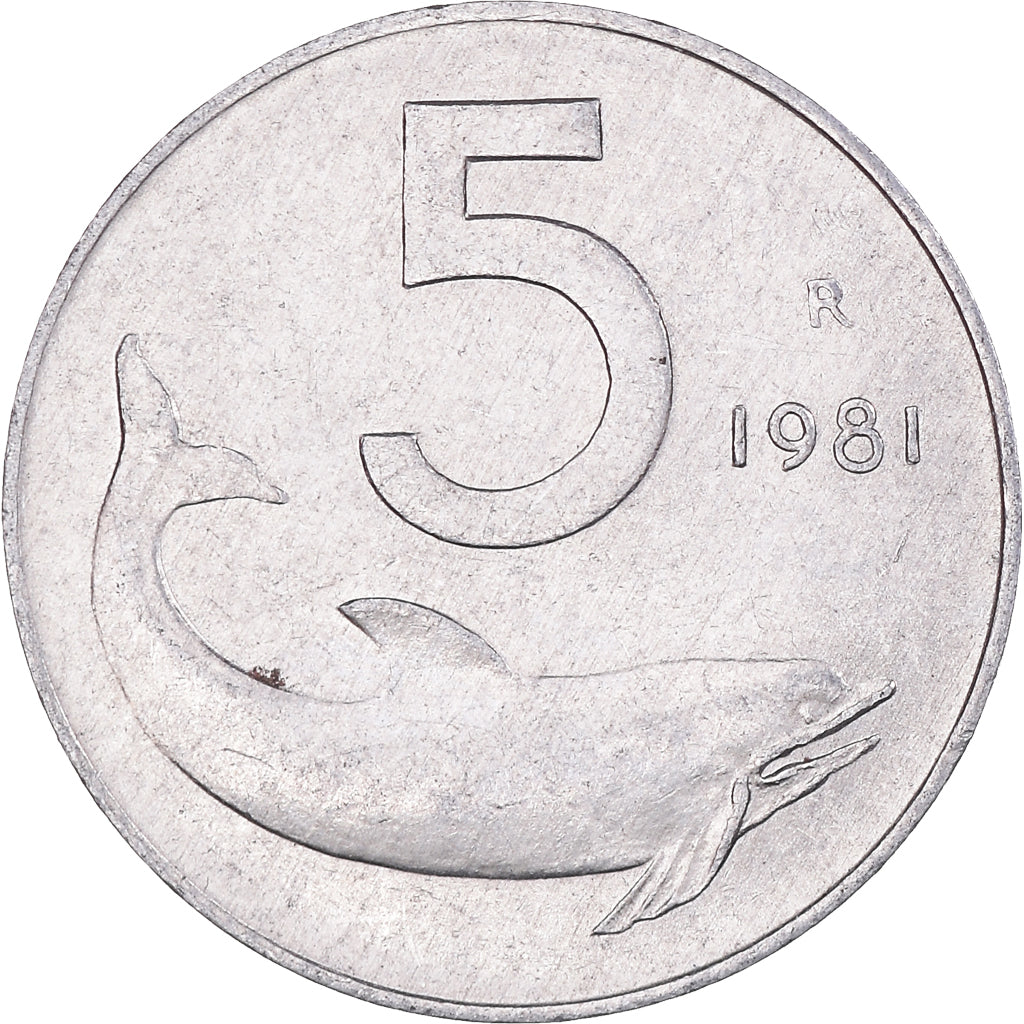 Moeda, Itália, 5 Lire, 1981, Rome, EF(40-45), Alumínio, KM:92