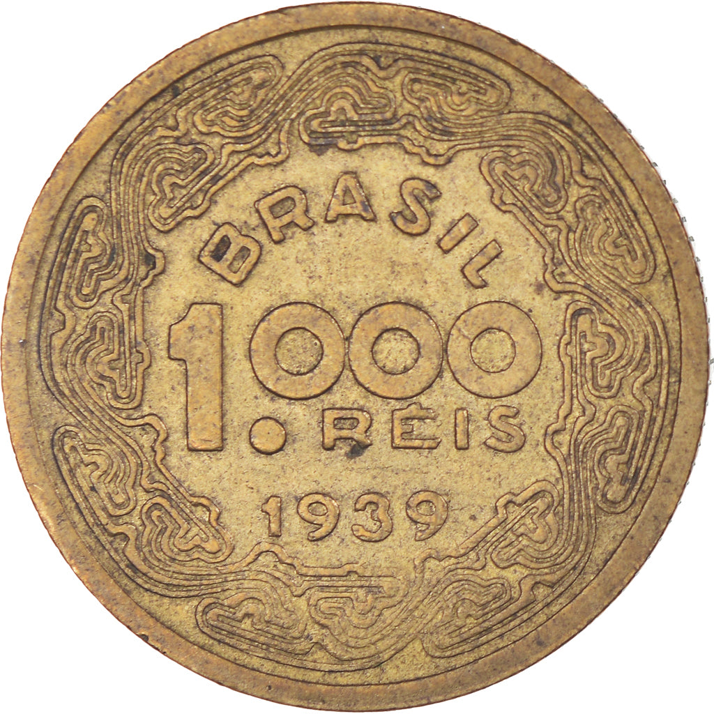 Coin, Brazil, 1000 Reis, 1939, EF(40-45), Aluminum-Bronze, KM:550