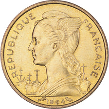 Coin, Comoros, 10 Francs, 1964, Paris, MS(63), Aluminum-Bronze, KM:7