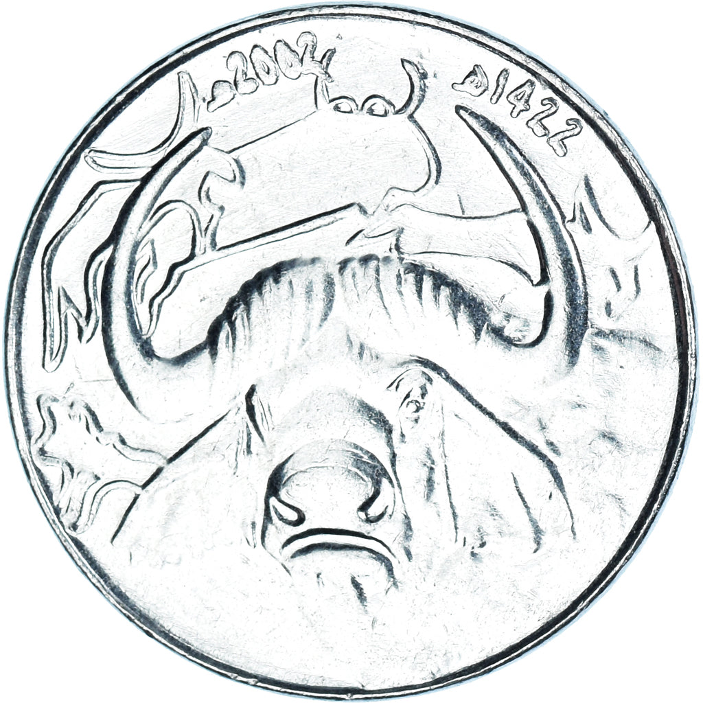 Coin, Algeria, Dinar, 1422 (2002), AU(55-58), Acier inoxydable, KM:129