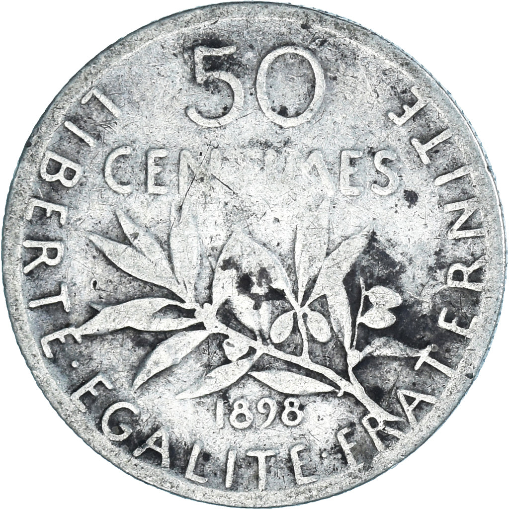 Coin, France, Semeuse, 50 Centimes, 1898, Paris, VF(20-25), Silver, KM:854