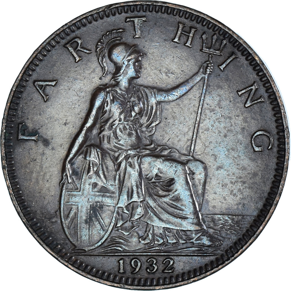 Münze, Großbritannien, George V, Farthing, 1932, VZ, Bronze, KM:825