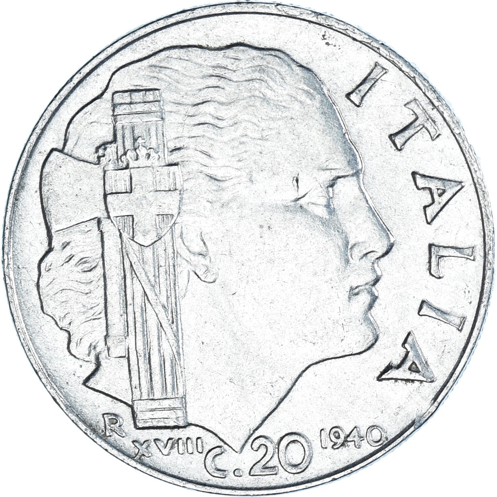 Coin, Italy, Vittorio Emanuele III, 20 Centesimi, 1940, Rome, AU(50-53)