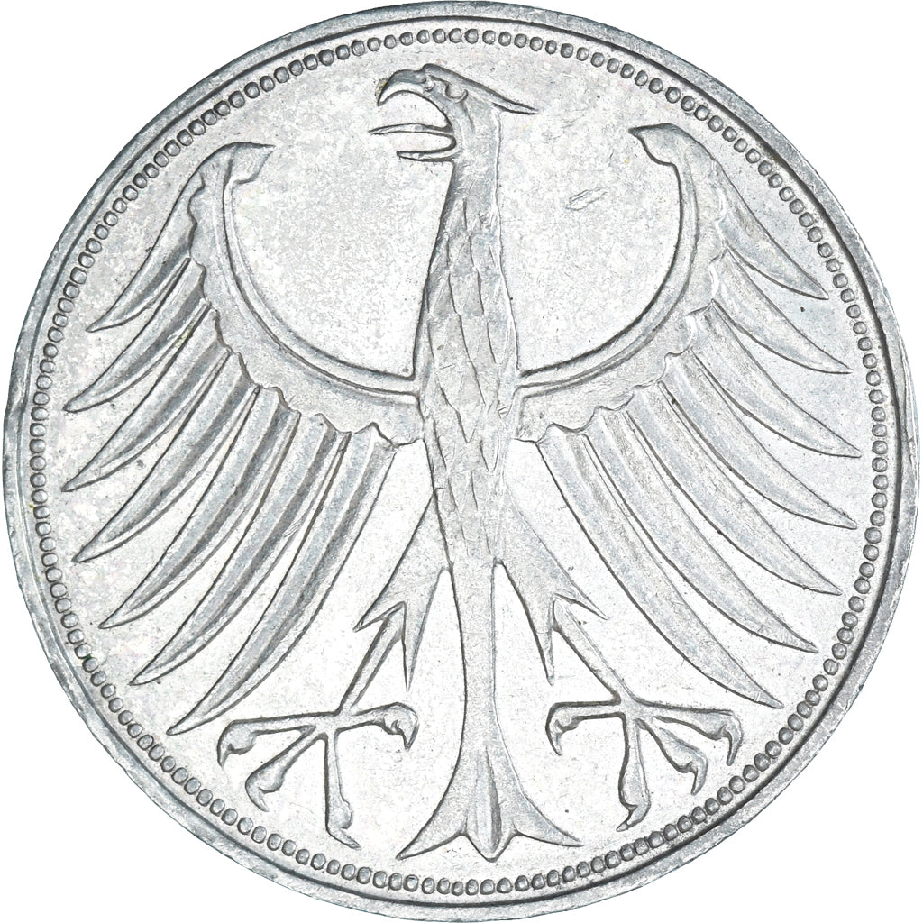 Coin, GERMANY - FEDERAL REPUBLIC, 5 Mark, 1958, Munich, EF(40-45), Silver
