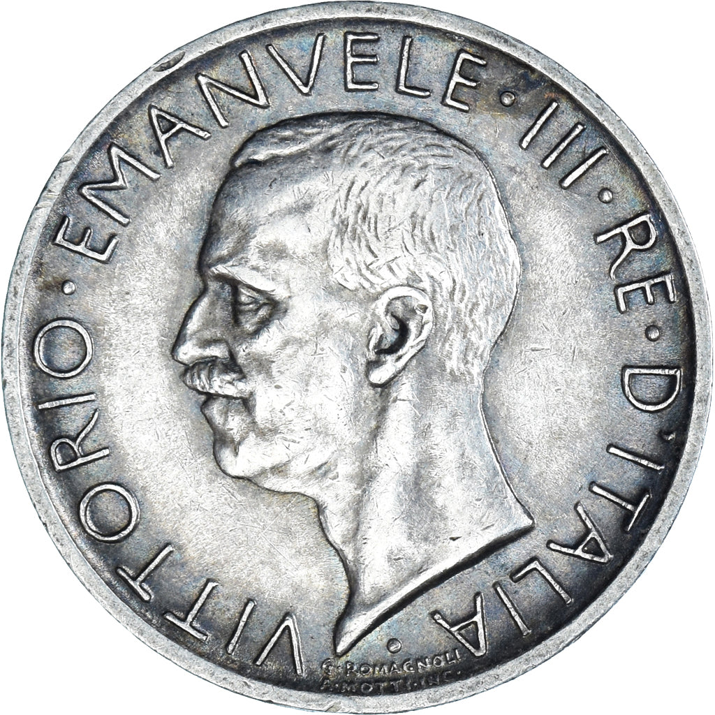 Coin, Italy, Vittorio Emanuele III, 5 Lire, 1927, Rome, AU(50-53), Silver