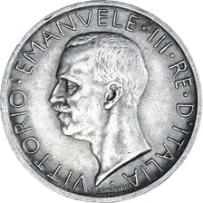 Coin, Italy, Vittorio Emanuele III, 5 Lire, 1927, Rome, AU(50-53), Silver