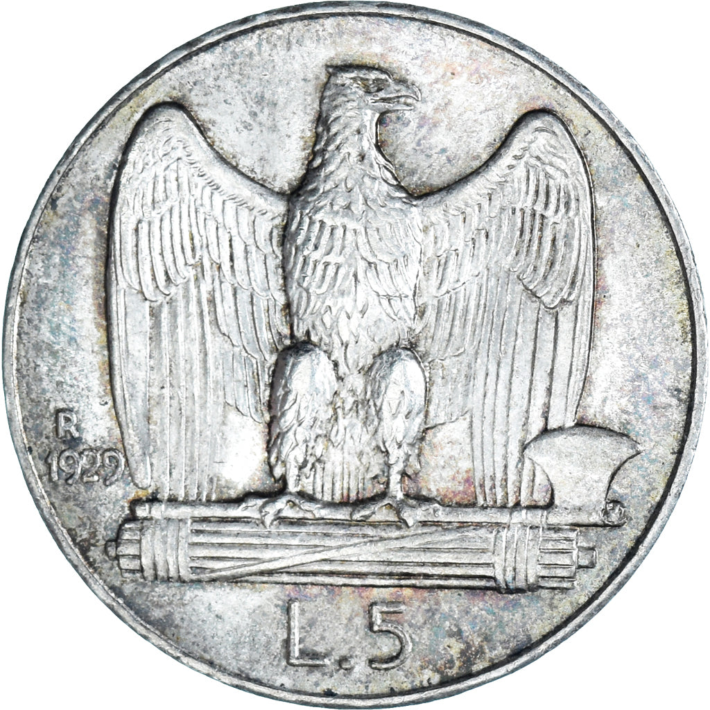Münze, Italien, Vittorio Emanuele III, 5 Lire, 1929, Rome, VZ, Silber, KM:67.2