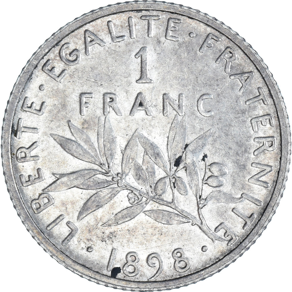 Coin, France, Semeuse, Franc, 1898, Paris, AU(50-53), Silver, KM:844.1