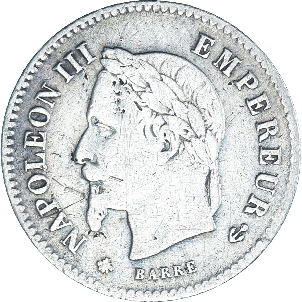 Coin, France, Napoleon III, 20 Centimes, 1867, Paris, EF(40-45), Silver