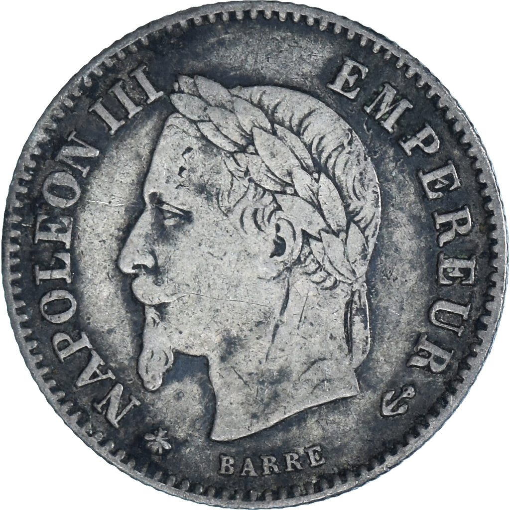 Coin, France, Napoleon III, 20 Centimes, 1867, Paris, VF(20-25), Silver