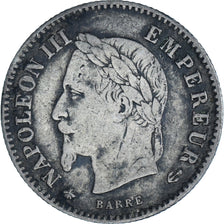 Coin, France, Napoleon III, 20 Centimes, 1867, Paris, VF(20-25), Silver