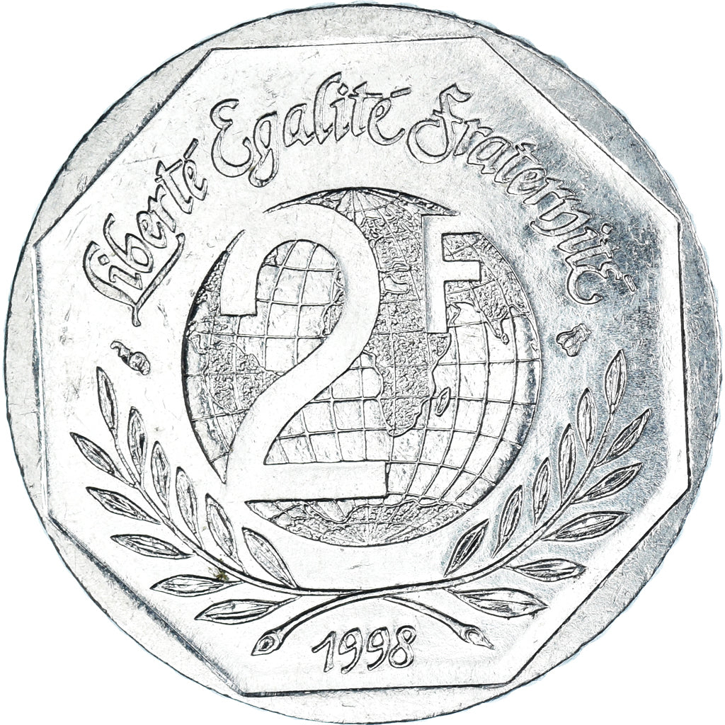 Coin, France, René Cassin, 2 Francs, 1998, Paris, MS(63), Nickel, KM:1213