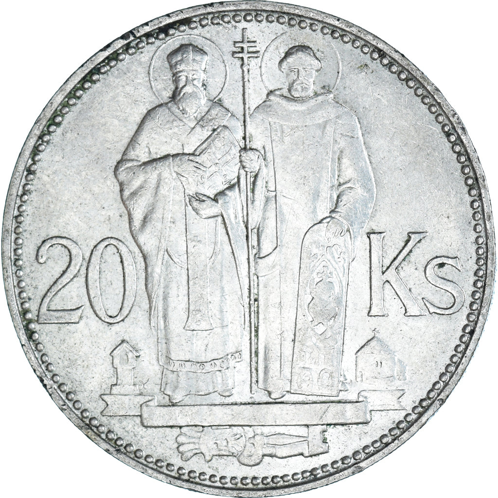 Monnaie, Slovaquie, 20 Korun, 1941, simple cross, SUP, Argent, KM:7.1