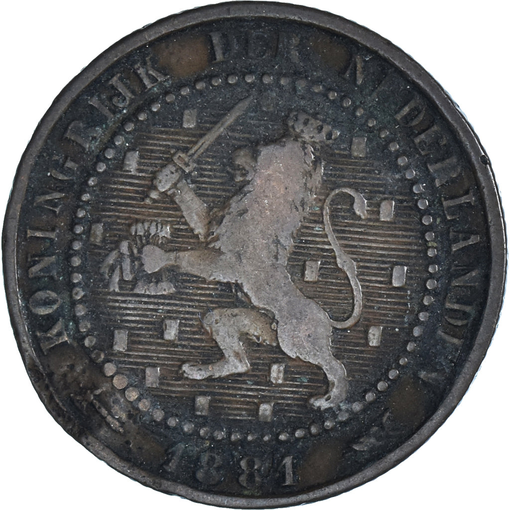 Monnaie, Pays-Bas, William III, Cent, 1881, TB, Bronze, KM:107.1