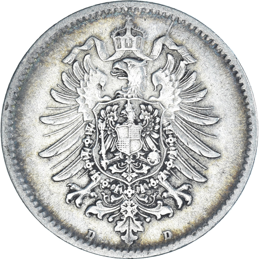 Coin, GERMANY - EMPIRE, Wilhelm I, Mark, 1875, Munich, AU(50-53), Silver, KM:7