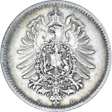 Coin, GERMANY - EMPIRE, Wilhelm I, Mark, 1875, Munich, AU(50-53), Silver, KM:7