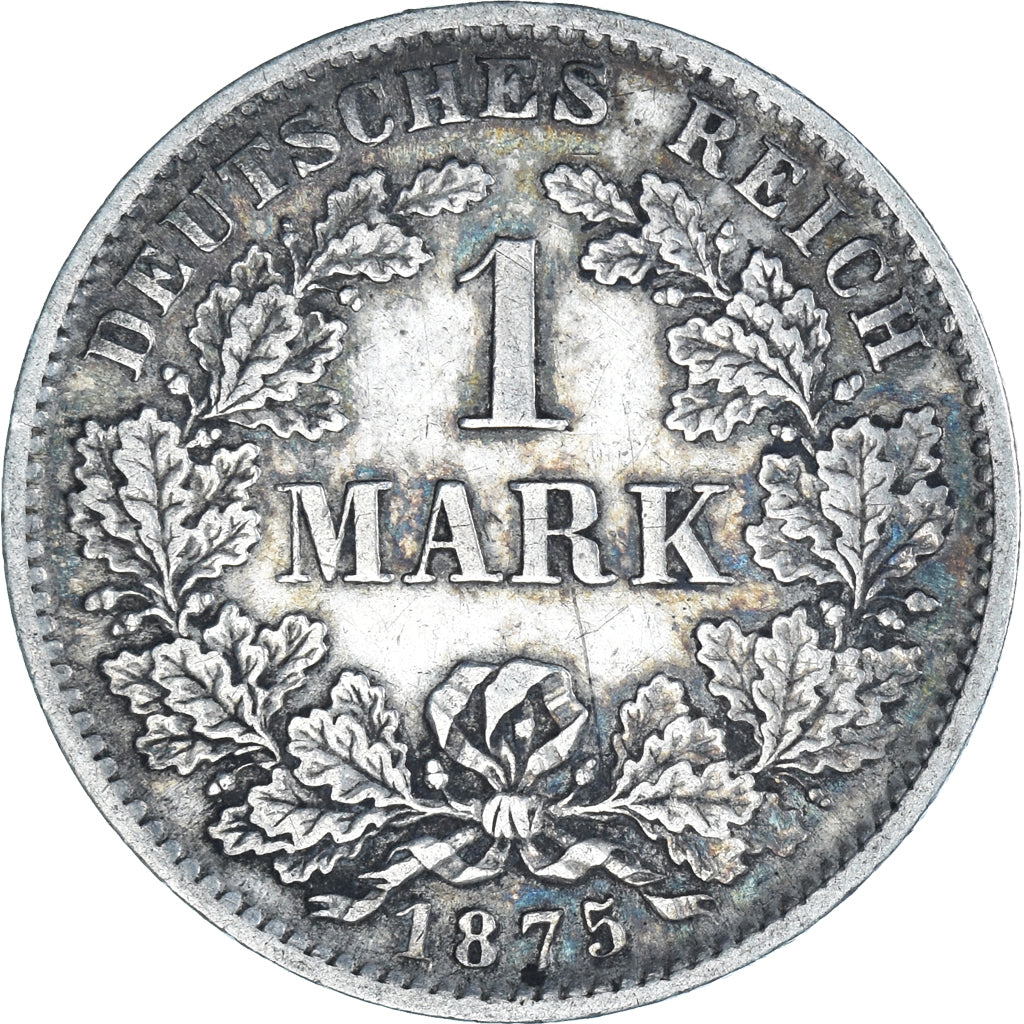 Coin, GERMANY - EMPIRE, Wilhelm I, Mark, 1875, Munich, AU(50-53), Silver, KM:7