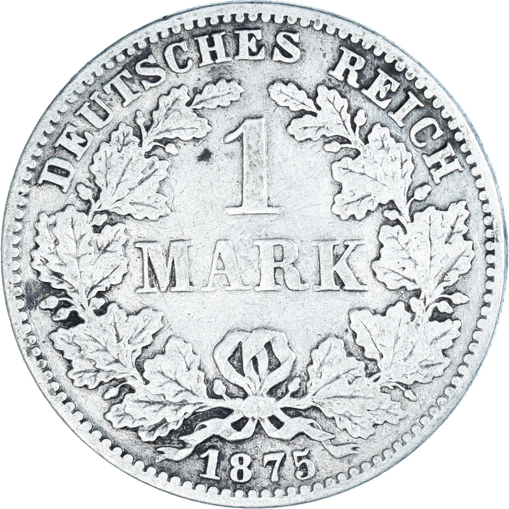 Coin, GERMANY - EMPIRE, Wilhelm I, Mark, 1875, Frankfurt, VF(30-35), Silver