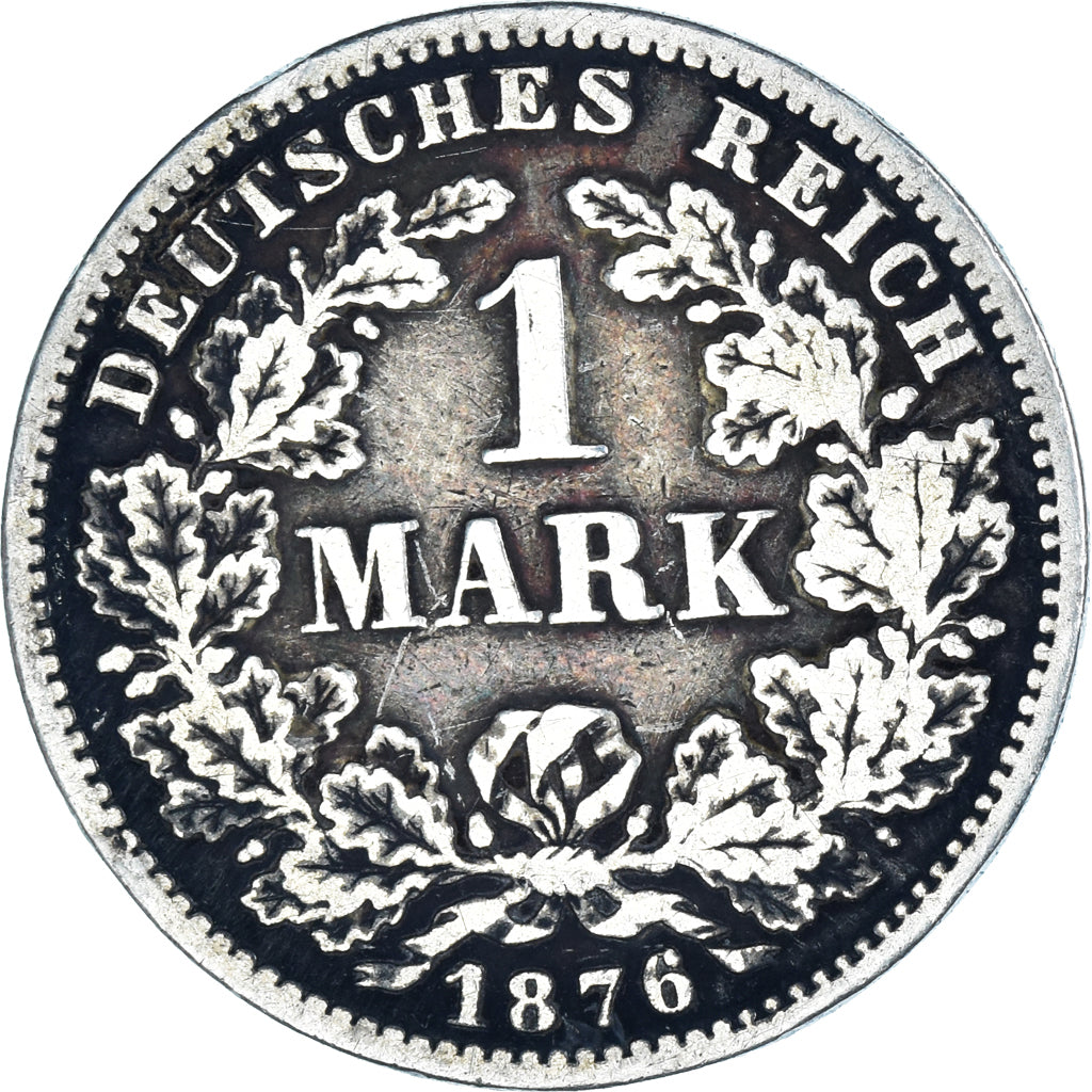 Moneta, GERMANIA - IMPERO, Wilhelm I, Mark, 1876, Stuttgart, MB, Argento, KM:7