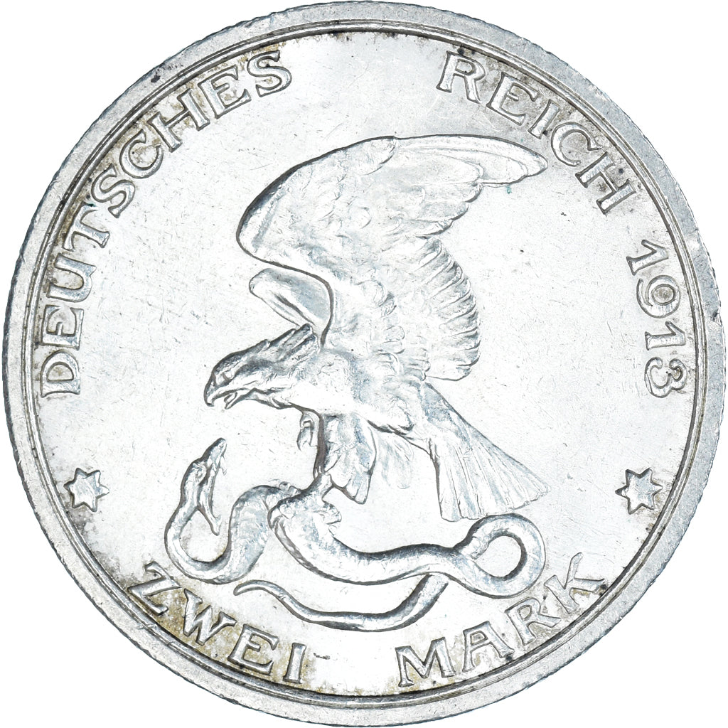 Moneta, Stati tedeschi, PRUSSIA, Wilhelm II, 2 Mark, 1913, Berlin, BB+, Argento