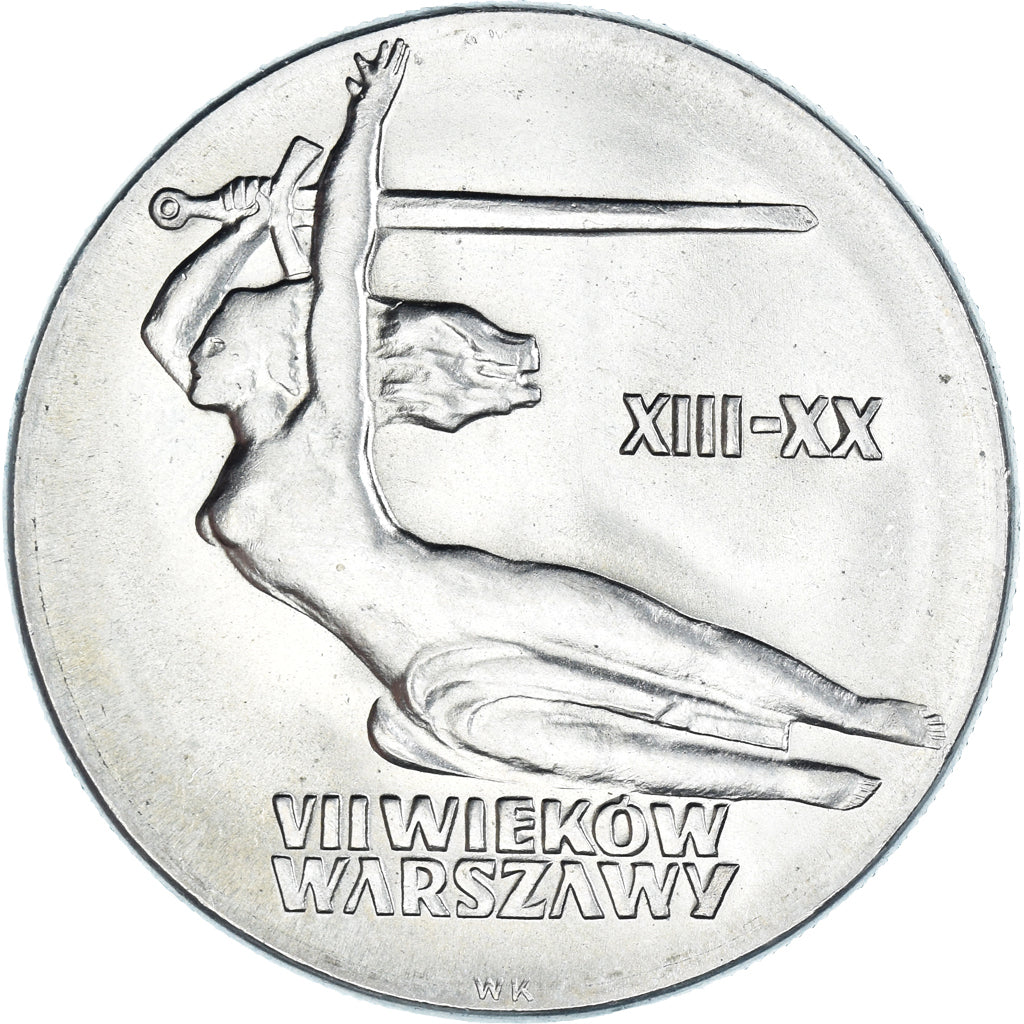 Munten, Polen, 10 Zlotych, 1965, Warsaw, 700th Anniversary - Warsaw, Nike, UNC-