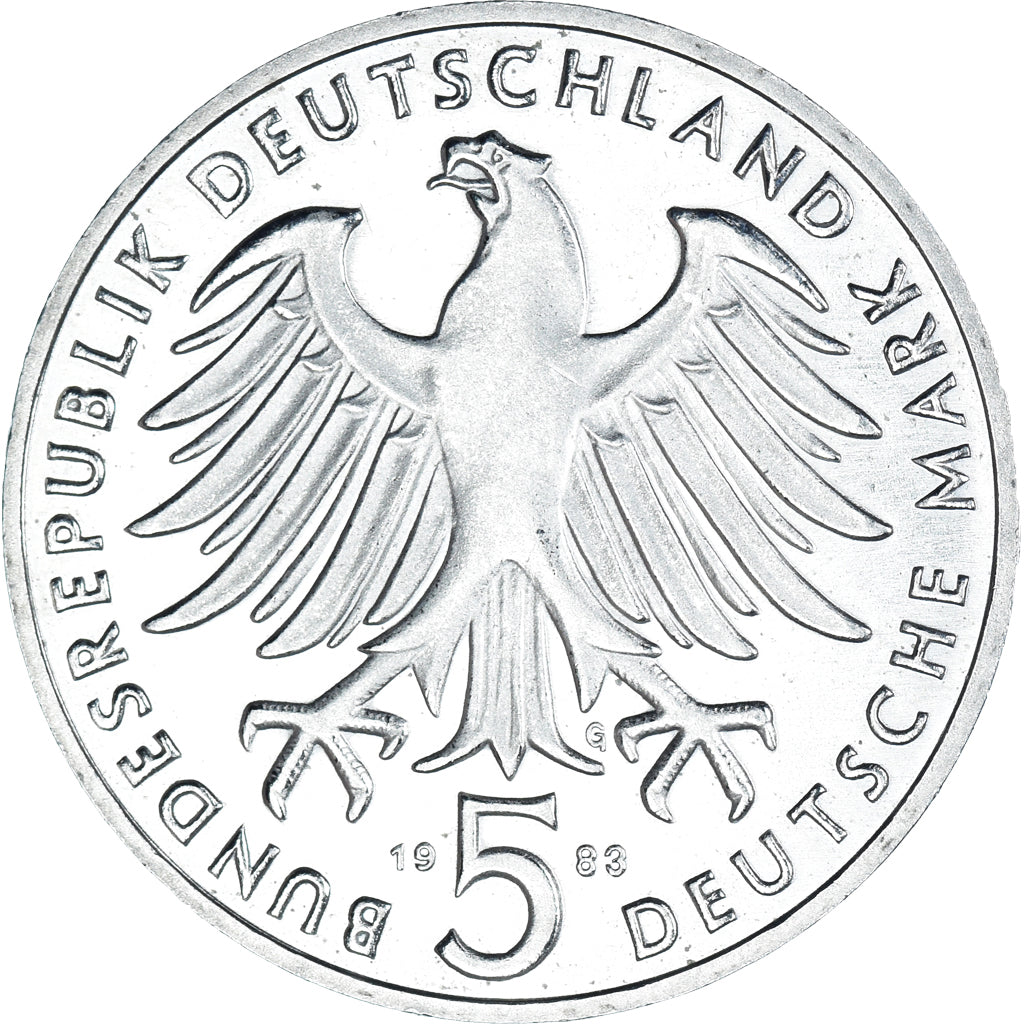 Moneda, ALEMANIA - REPÚBLICA FEDERAL, 5 Mark, 1983, Karlsruhe, Germany, 500th