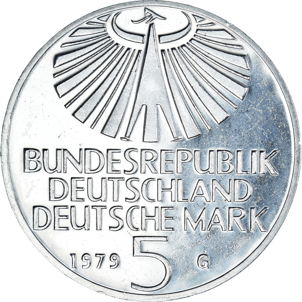 Coin, GERMANY - FEDERAL REPUBLIC, 5 Mark, 1979, Karlsruhe, Germany, 100th