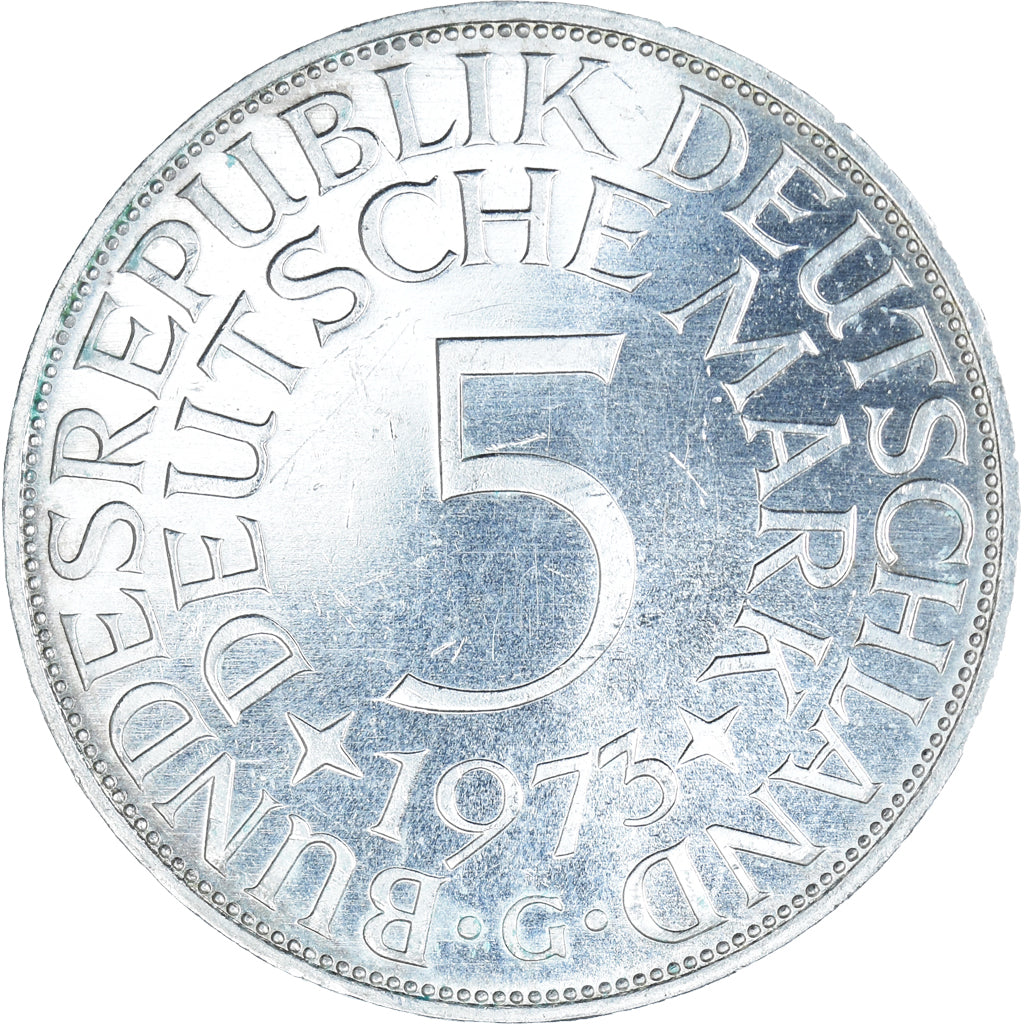 Monnaie, République fédérale allemande, 5 Mark, 1973, Karlsruhe, BE, TTB+