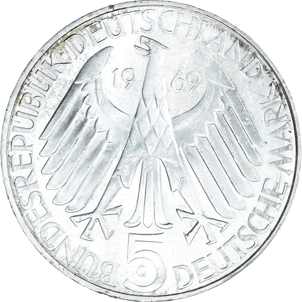 Coin, GERMANY - FEDERAL REPUBLIC, 5 Mark, 1969, Karlsruhe, Germany, 150th