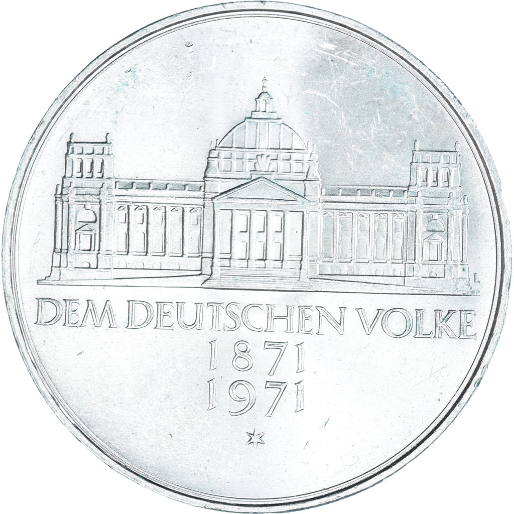 Moneda, ALEMANIA - REPÚBLICA FEDERAL, 5 Mark, 1971, Karlsruhe, Germany, MBC