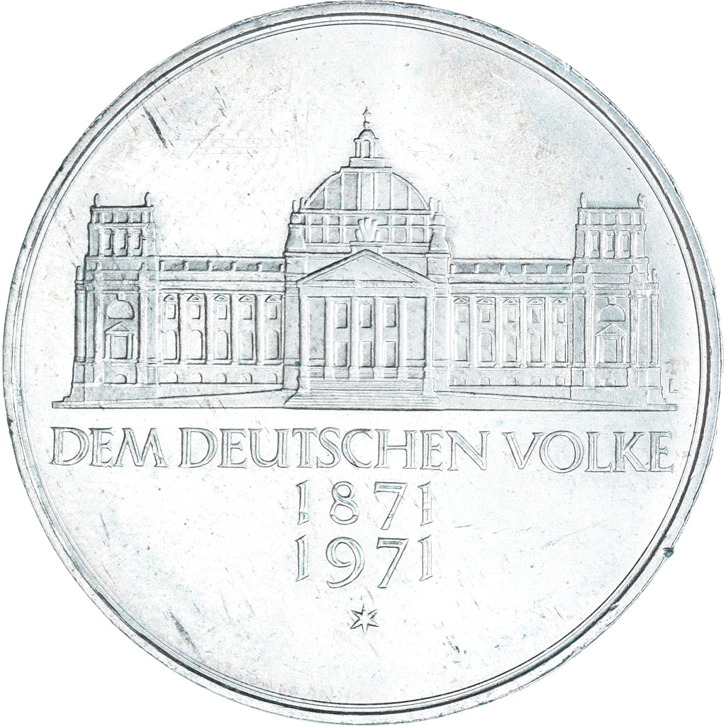 Coin, GERMANY - FEDERAL REPUBLIC, 5 Mark, 1971, Karlsruhe, Germany, EF(40-45)