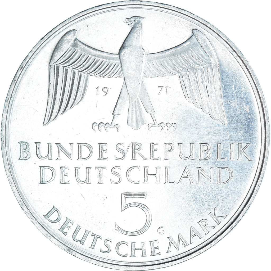 Coin, GERMANY - FEDERAL REPUBLIC, 5 Mark, 1971, Karlsruhe, Germany, EF(40-45)
